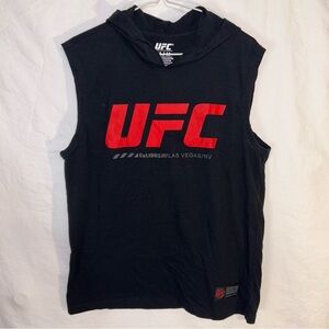 UFC Black Sleeveless Hooded Tank / Gym Shirt - Size M - MMA Fanwear